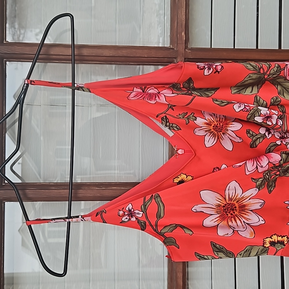 Guess Floral Split Leg Satiny Jumpsuit - Picture 4 of 7